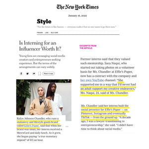 Effie's Paper in The NY Times!