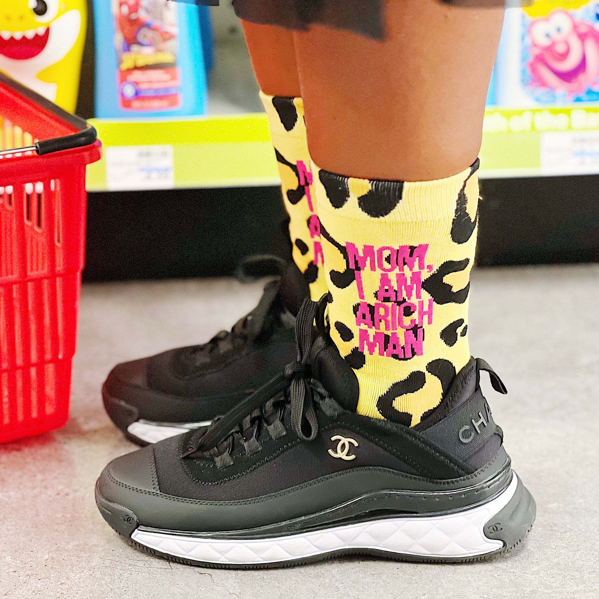 Mom, I Am A Rich Man (Leopard Print) Socks
