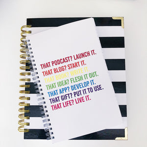 LIVE LIFE :: Spiral Notebook,   - Effie's Paper