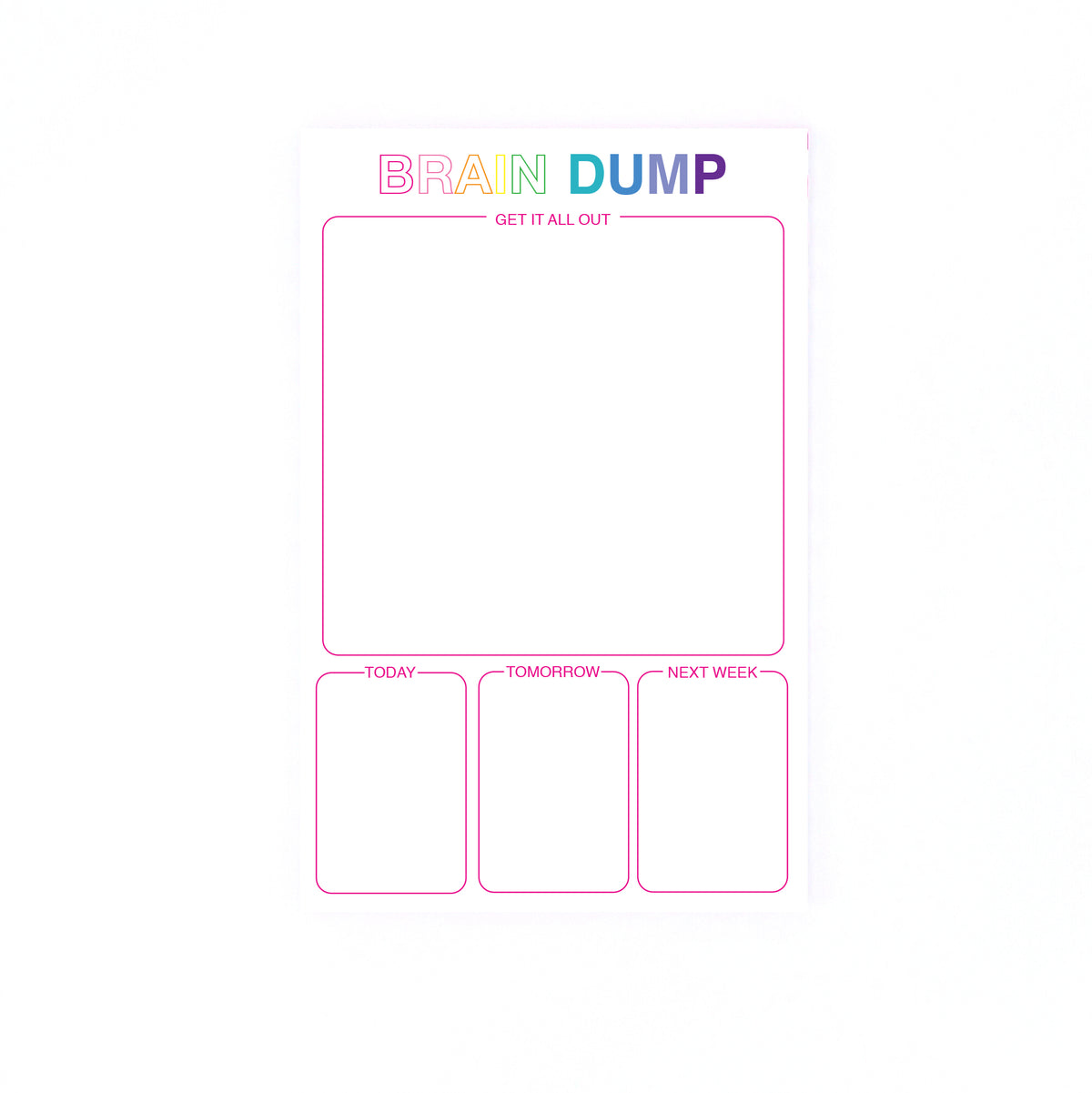 Brain Dump Notepad- Organized to-do list - Effie's Paper