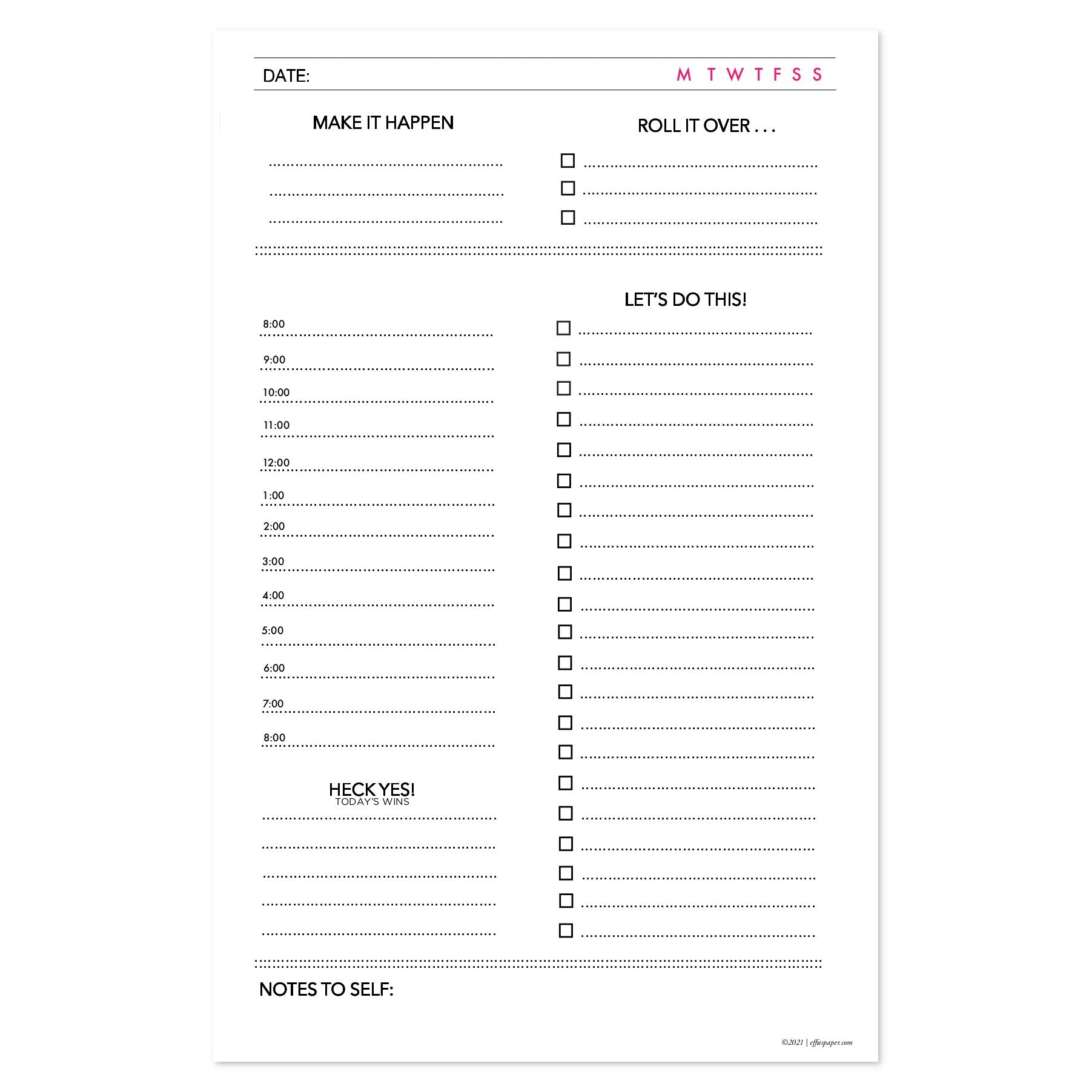 Undated Planner Insert Pages :: A5 - Effie's Paper undated-planner-insert-pages-a5-effie-s-paper